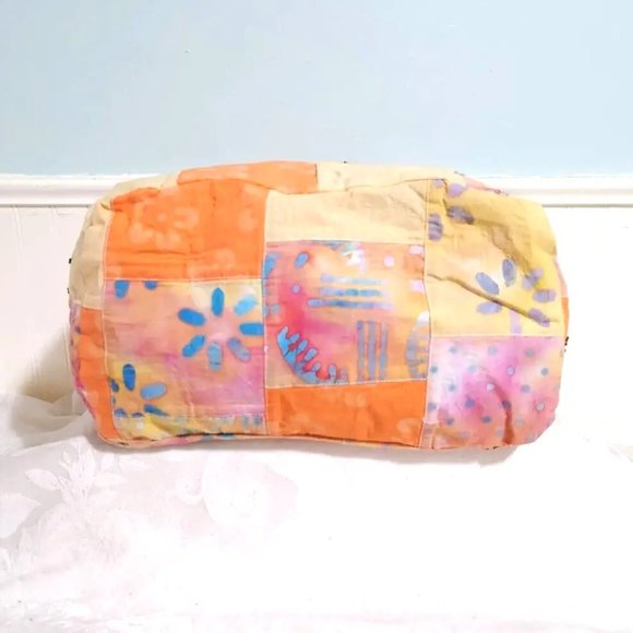 Original by Jernigan Orange Green Blue Plaid Beaded Large Hobo Shoulder Bag Tote - Picture 10 of 13